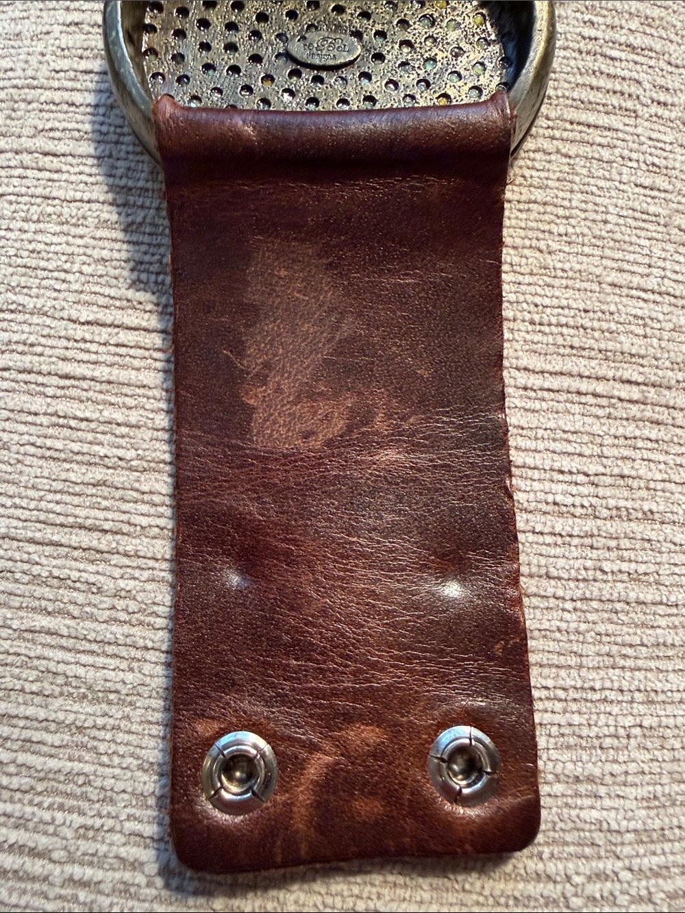 Brown Leather Cuff Bracelet with turquoise Beads - Picture 4 of 5